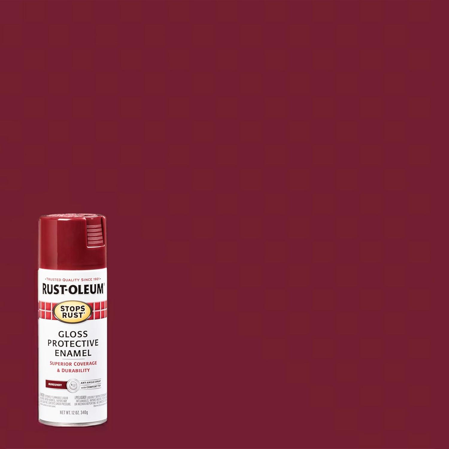 image:imageRustOleum 7798830 Stops Rust Spray Paint 12 oz SemiGloss BlackGloss Burgundy