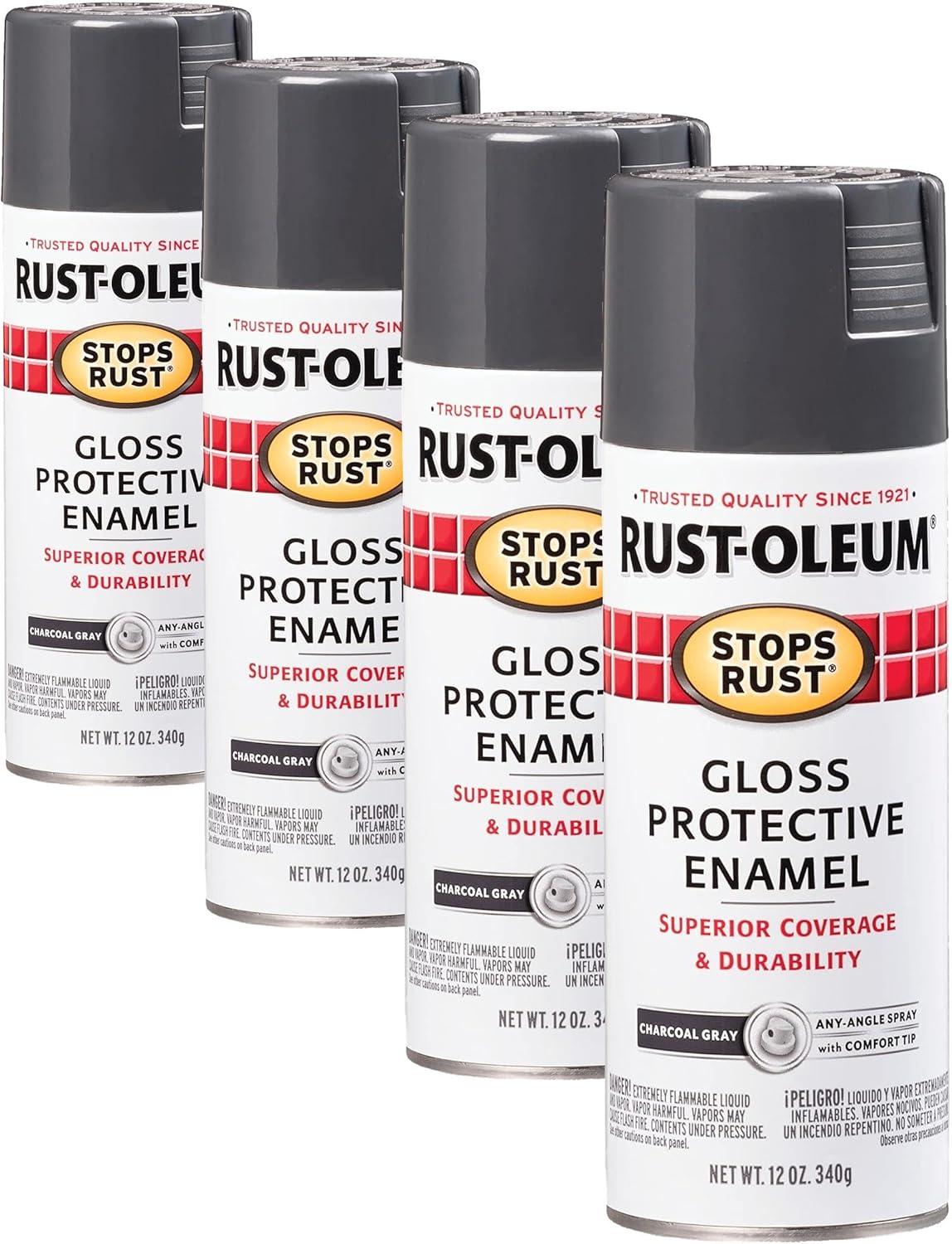 image:imageRustOleum 7798830 Stops Rust Spray Paint 12 oz SemiGloss BlackGloss Charcoal Gray