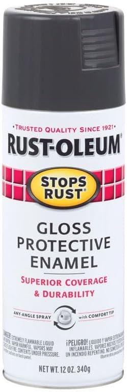 image:imageRustOleum 7798830 Stops Rust Spray Paint 12 oz SemiGloss BlackGloss Charcoal Gray