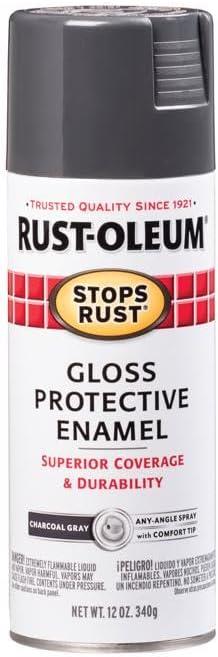 image:imageRustOleum 7798830 Stops Rust Spray Paint 12 oz SemiGloss BlackGloss Charcoal Gray