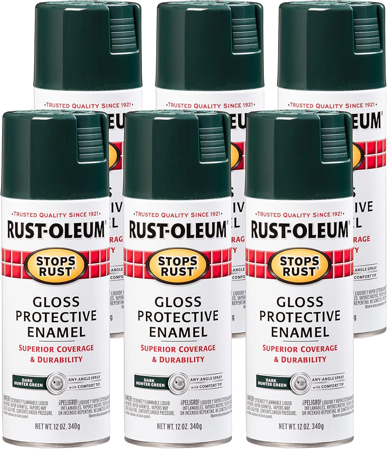 image:imageRustOleum 7798830 Stops Rust Spray Paint 12 oz SemiGloss BlackGloss Dark Hunter Green