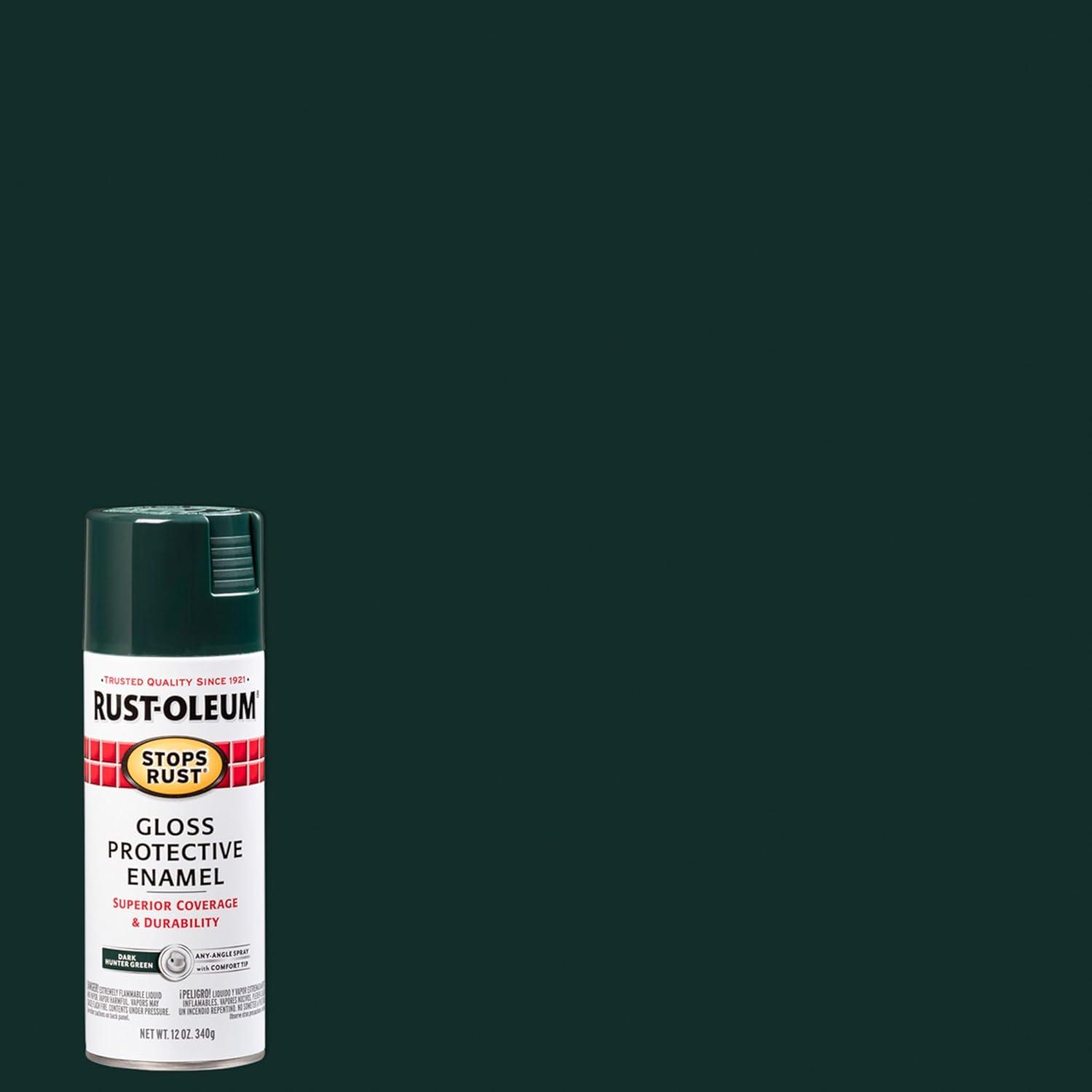 image:imageRustOleum 7798830 Stops Rust Spray Paint 12 oz SemiGloss BlackGloss Dark Hunter Green