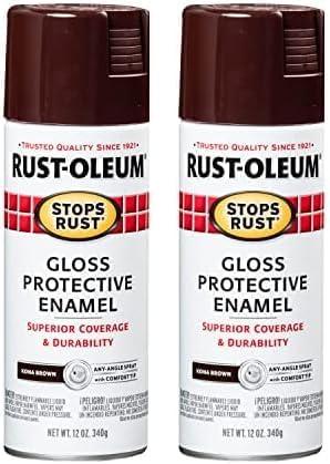 image:imageRustOleum 7798830 Stops Rust Spray Paint 12 oz SemiGloss BlackGloss Kona Brown