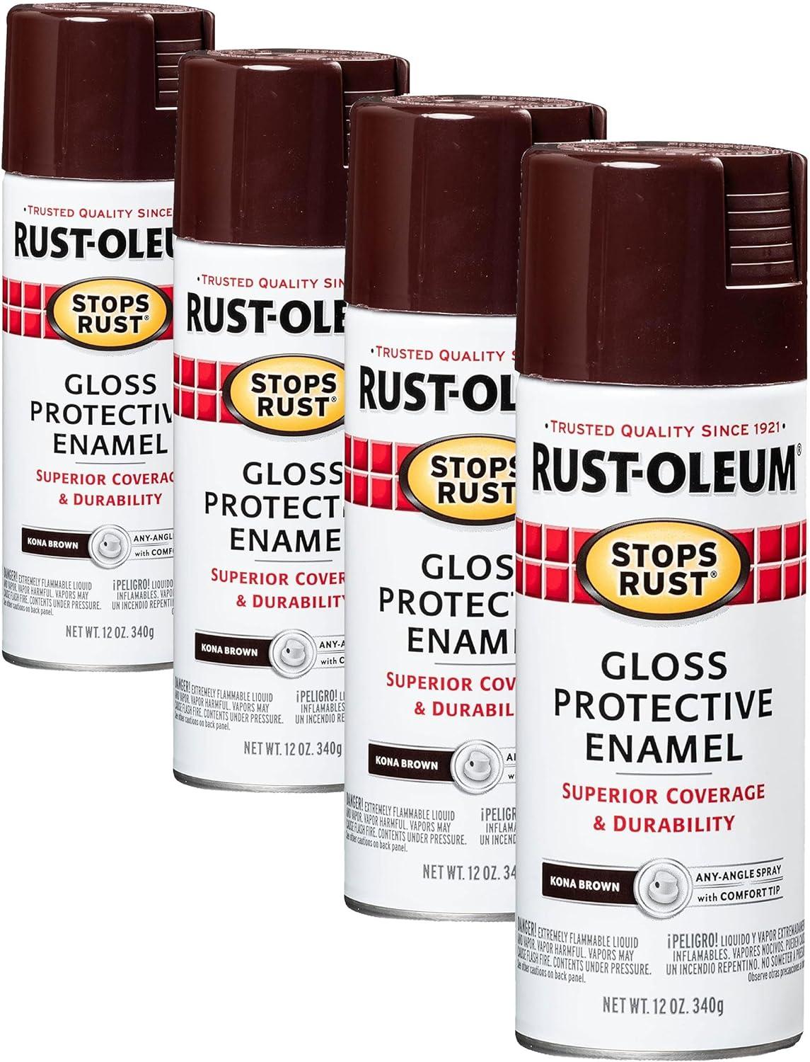 image:imageRustOleum 7798830 Stops Rust Spray Paint 12 oz SemiGloss BlackGloss Kona Brown
