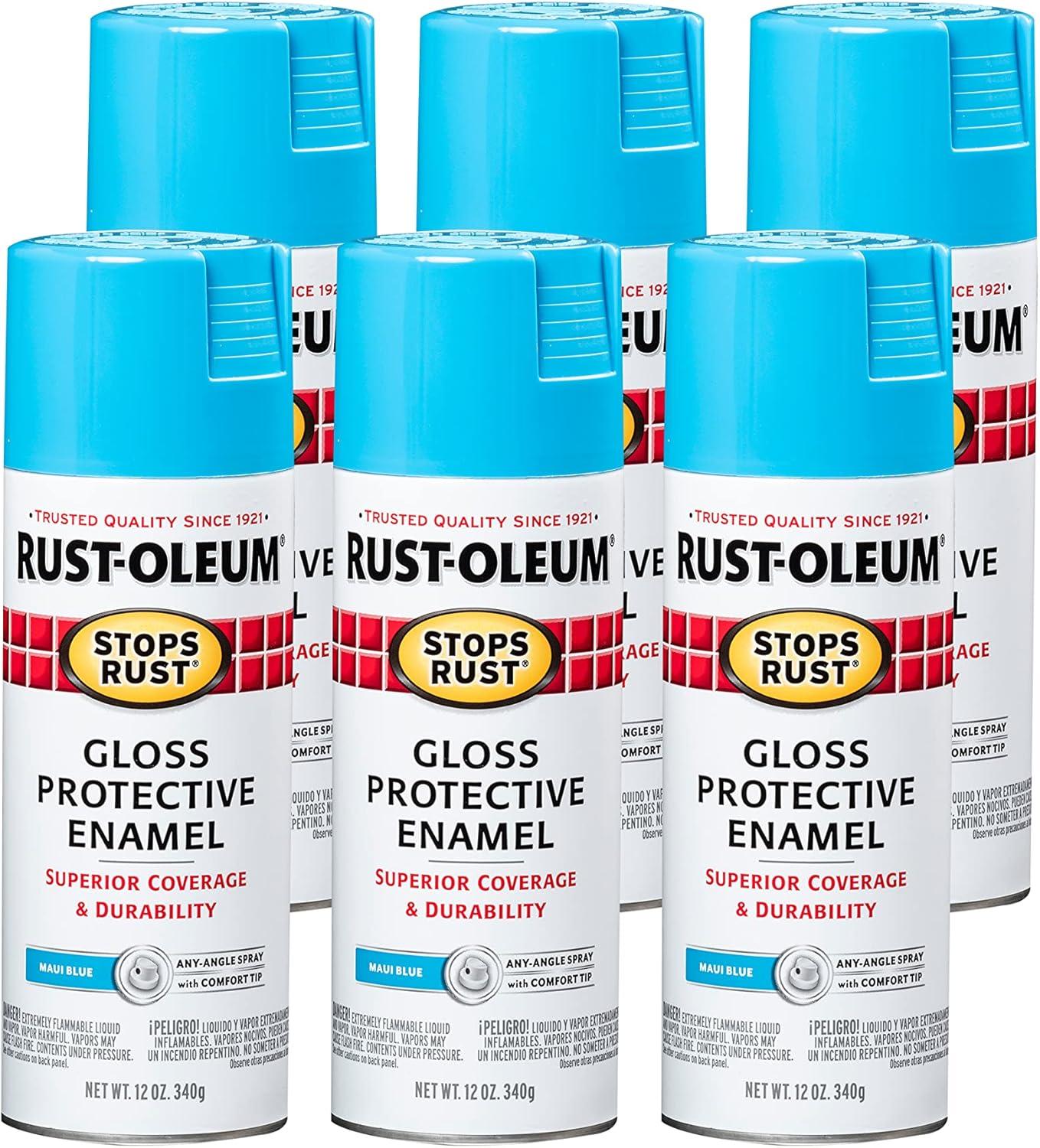 image:imageRustOleum 7798830 Stops Rust Spray Paint 12 oz SemiGloss BlackGloss Maui Blue