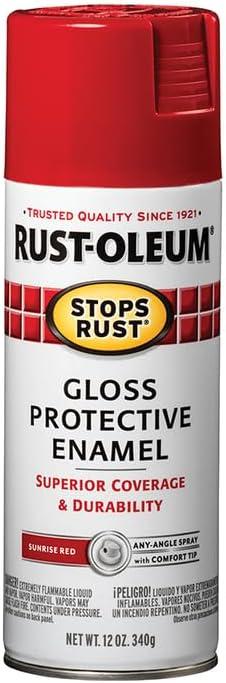 image:imageRustOleum 7798830 Stops Rust Spray Paint 12 oz SemiGloss BlackGloss Red Sunrise