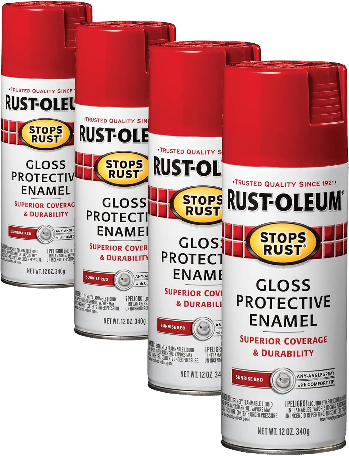 image:imageRustOleum 7798830 Stops Rust Spray Paint 12 oz SemiGloss BlackGloss Red Sunrise