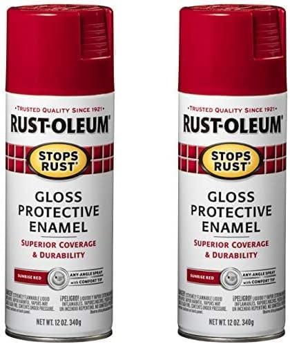 image:imageRustOleum 7798830 Stops Rust Spray Paint 12 oz SemiGloss BlackGloss Red Sunrise