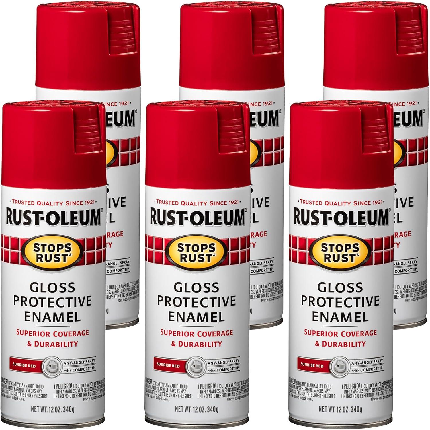 image:imageRustOleum 7798830 Stops Rust Spray Paint 12 oz SemiGloss BlackGloss Red Sunrise