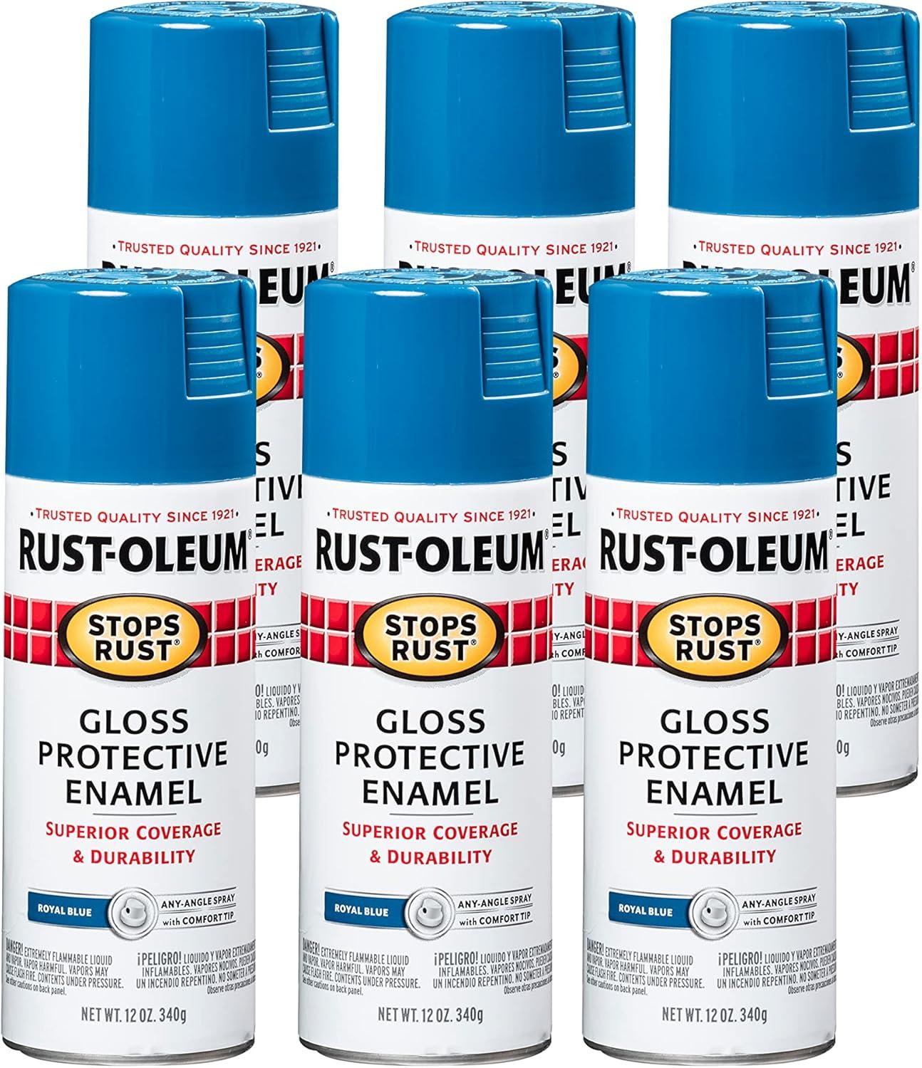 image:imageRustOleum 7798830 Stops Rust Spray Paint 12 oz SemiGloss BlackGloss Royal Blue
