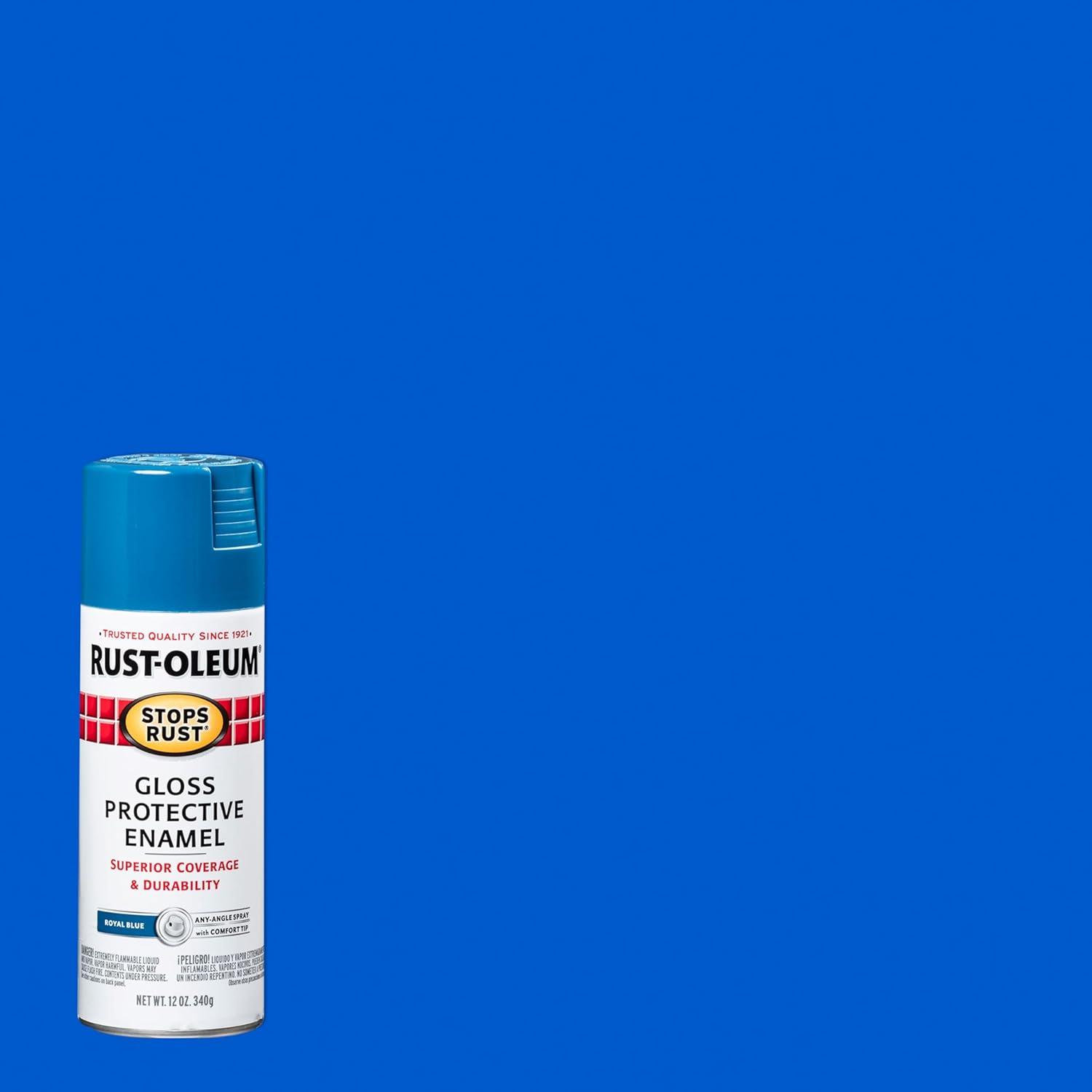 image:imageRustOleum 7798830 Stops Rust Spray Paint 12 oz SemiGloss BlackGloss Royal Blue