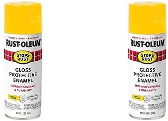 image:imageRustOleum 7798830 Stops Rust Spray Paint 12 oz SemiGloss BlackGloss Sunburst Yellow