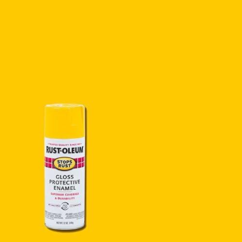 image:imageRustOleum 7798830 Stops Rust Spray Paint 12 oz SemiGloss BlackGloss Sunburst Yellow