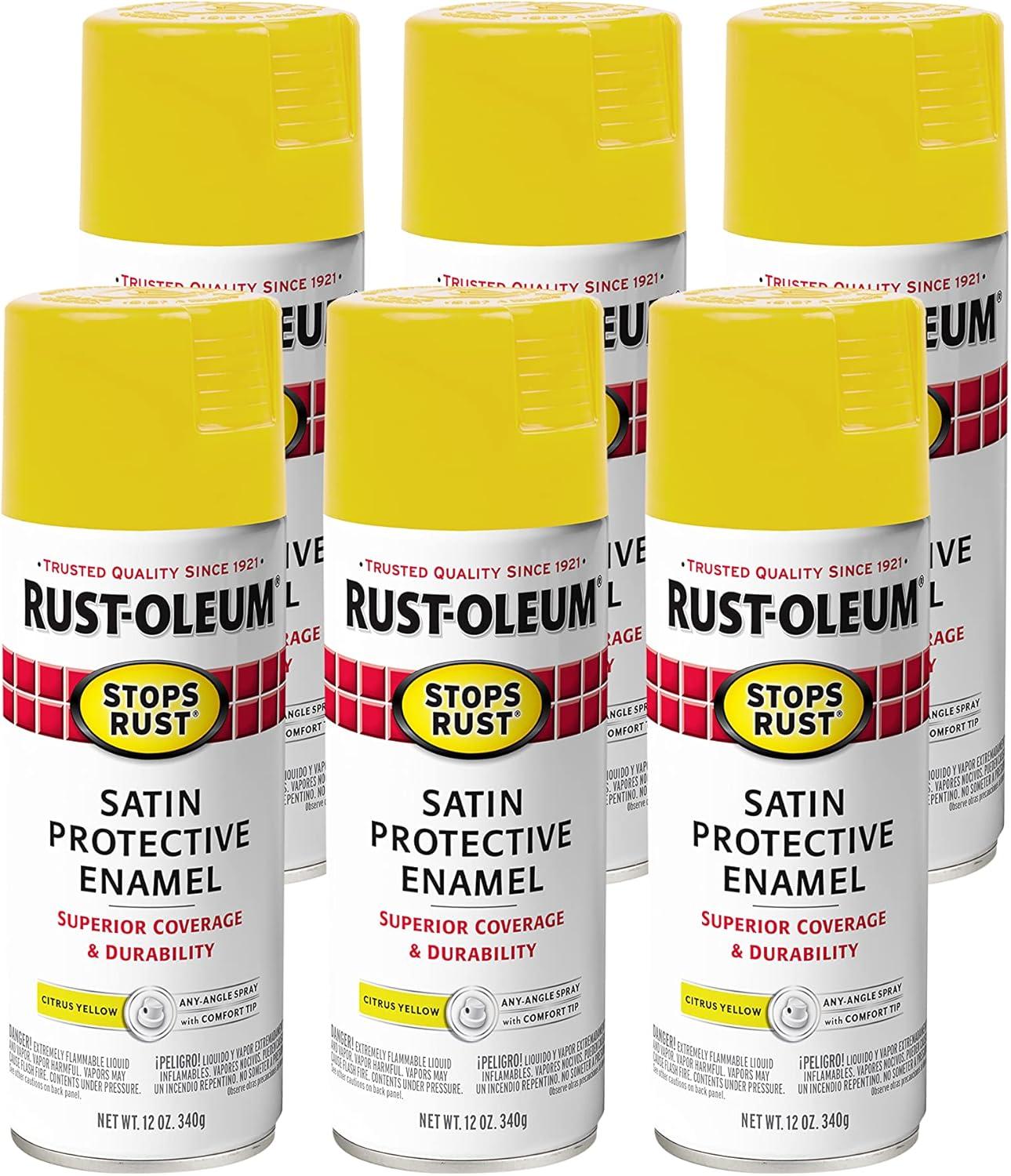 image:imageRustOleum 7798830 Stops Rust Spray Paint 12 oz SemiGloss BlackSatin Citrus Yellow