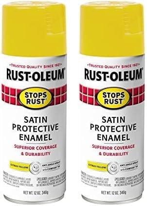 image:imageRustOleum 7798830 Stops Rust Spray Paint 12 oz SemiGloss BlackSatin Citrus Yellow