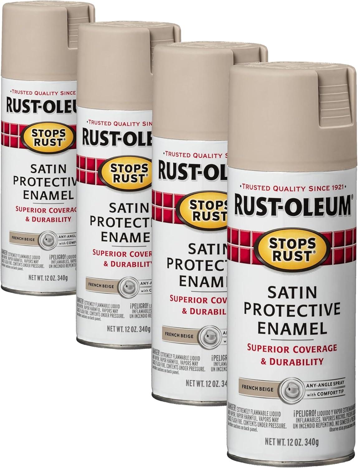 image:imageRustOleum 7798830 Stops Rust Spray Paint 12 oz SemiGloss BlackSatin French Beige