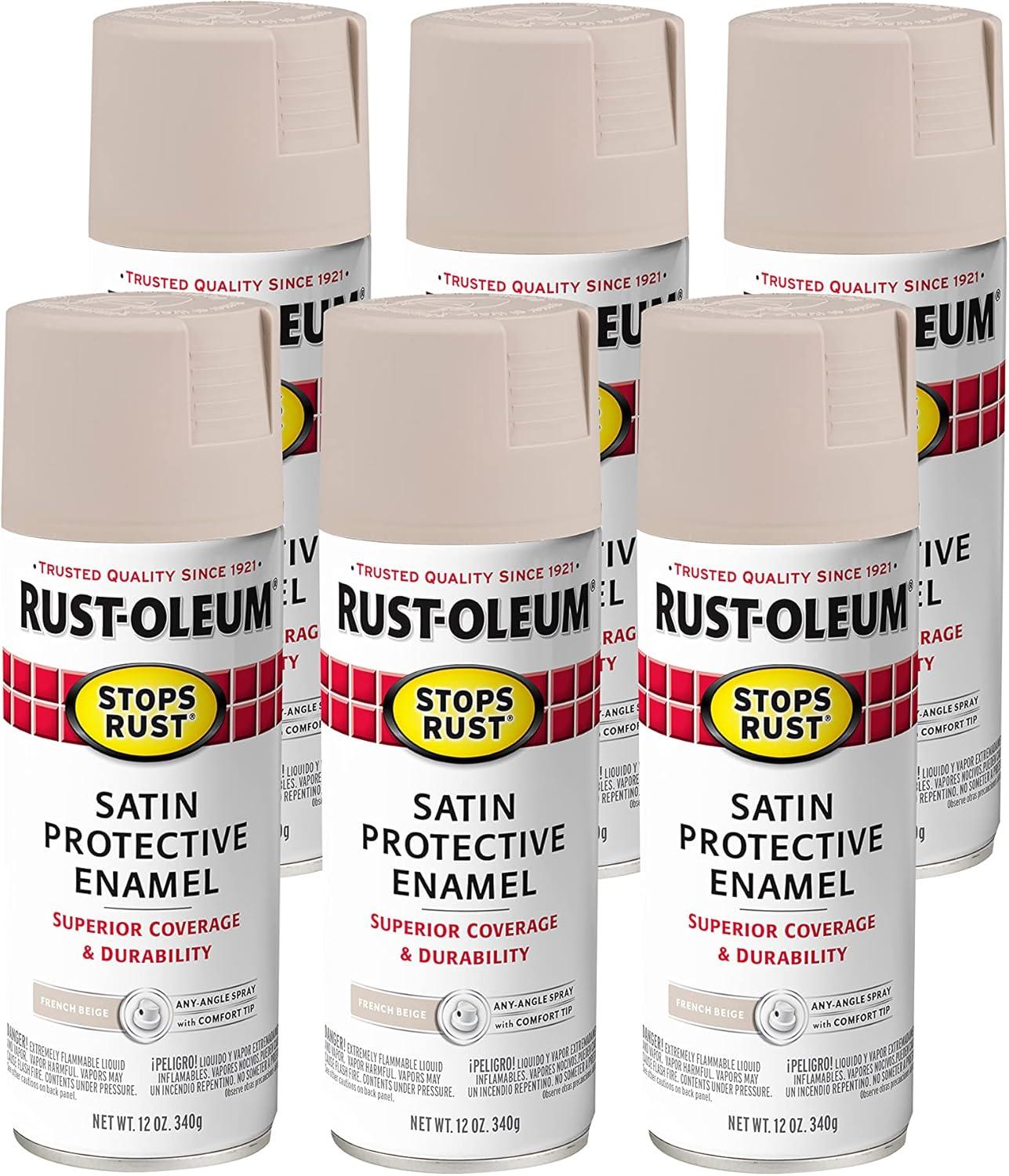 image:imageRustOleum 7798830 Stops Rust Spray Paint 12 oz SemiGloss BlackSatin French Beige