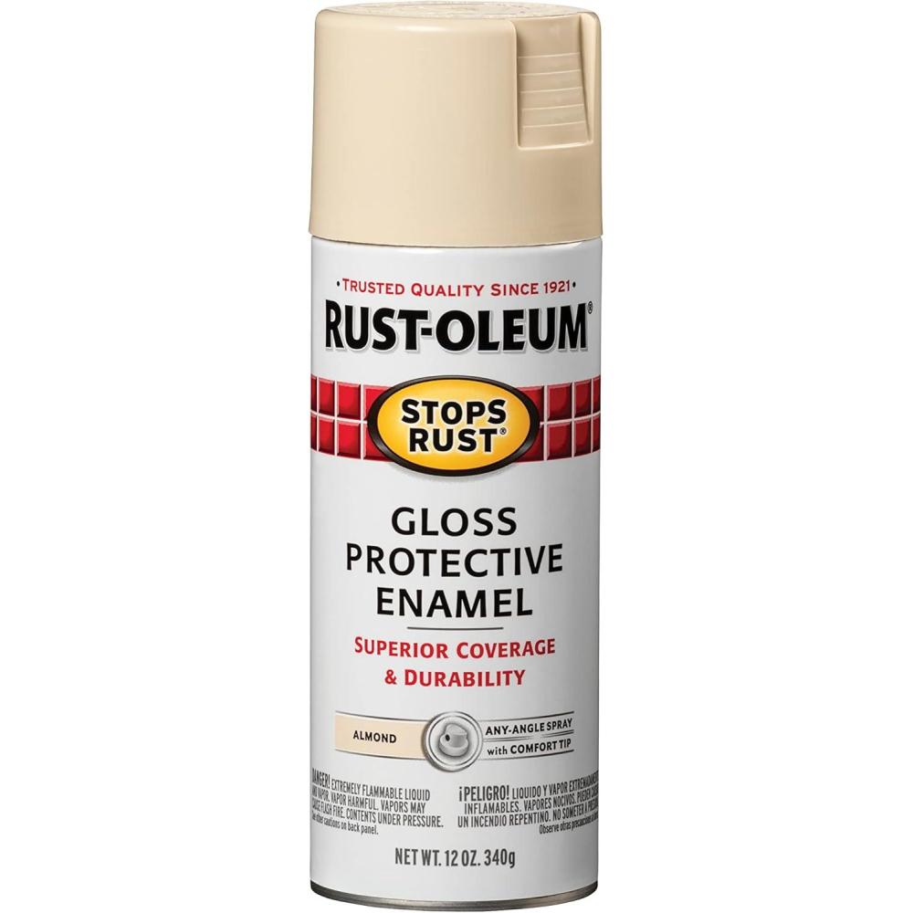 image:imageRustOleum 7798830 Stops Rust Spray Paint 12 oz SemiGloss BlackGloss Almond