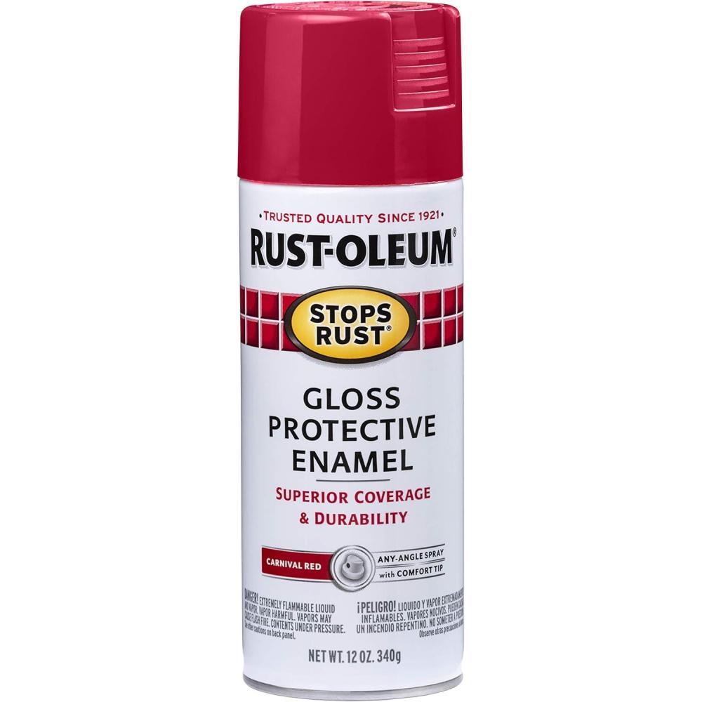image:imageRustOleum 7798830 Stops Rust Spray Paint 12 oz SemiGloss BlackGloss Carnival Red