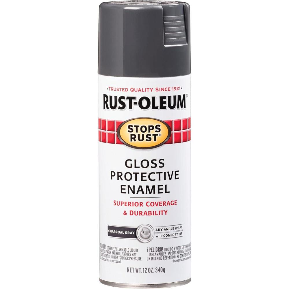image:imageRustOleum 7798830 Stops Rust Spray Paint 12 oz SemiGloss BlackGloss Charcoal Gray