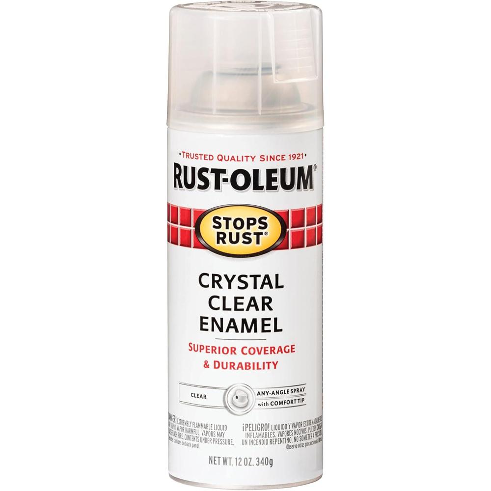 image:imageRustOleum 7798830 Stops Rust Spray Paint 12 oz SemiGloss BlackGloss Crystal Clear