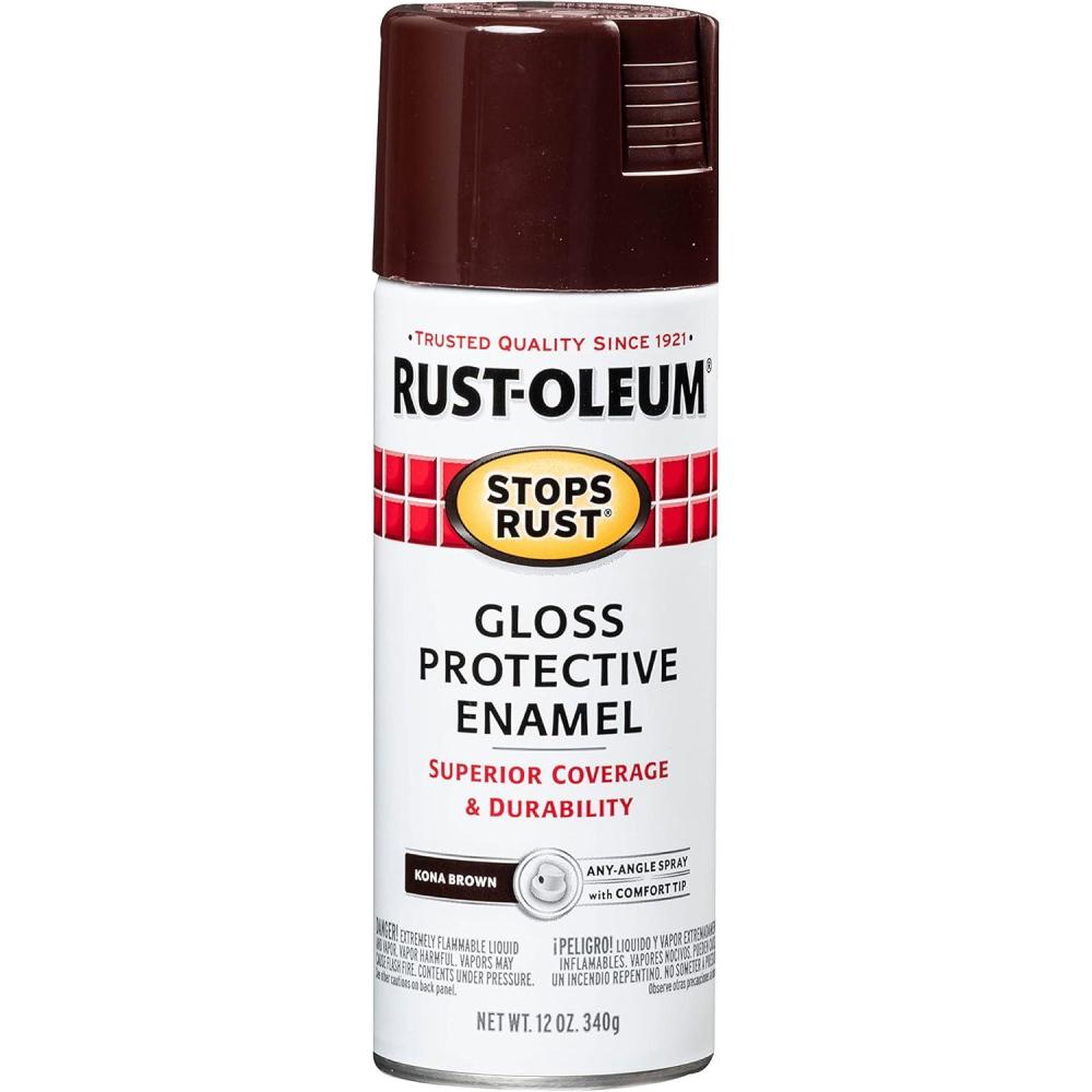 image:imageRustOleum 7798830 Stops Rust Spray Paint 12 oz SemiGloss BlackGloss Kona Brown