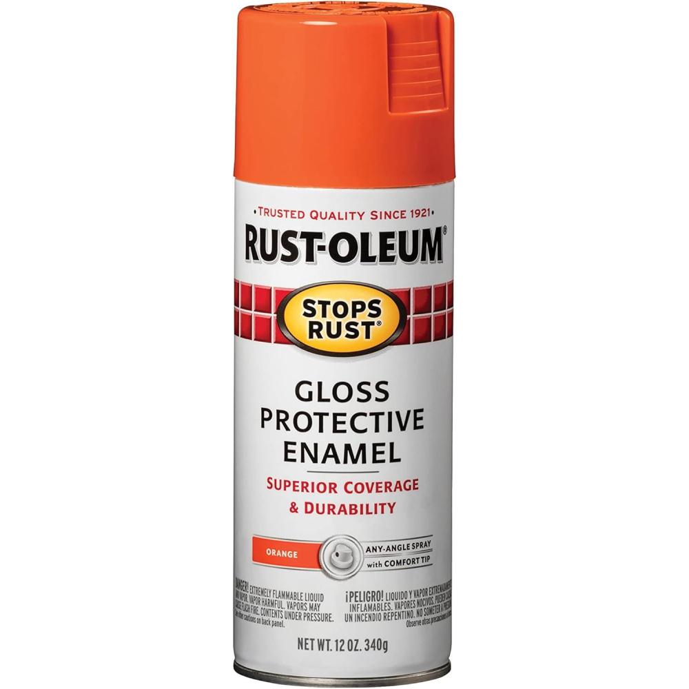 image:imageRustOleum 7798830 Stops Rust Spray Paint 12 oz SemiGloss BlackGloss Orange