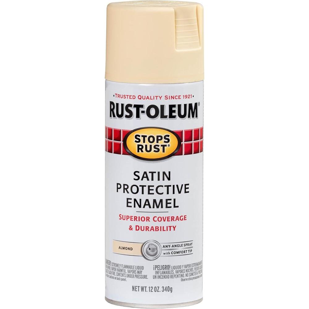 image:imageRustOleum 7798830 Stops Rust Spray Paint 12 oz SemiGloss BlackSatin Almond