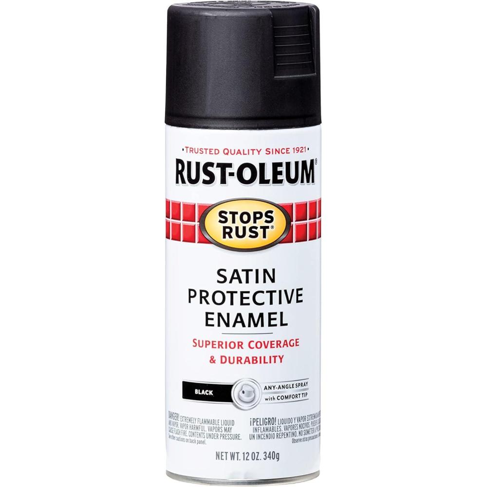 image:imageRustOleum 7798830 Stops Rust Spray Paint 12 oz SemiGloss BlackSatin Black