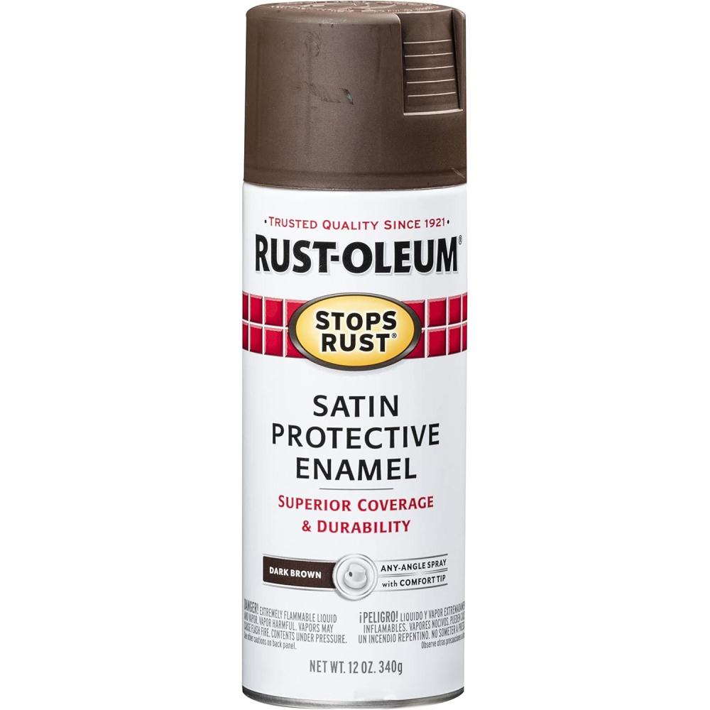 image:imageRustOleum 7798830 Stops Rust Spray Paint 12 oz SemiGloss BlackSatin Dark Brown
