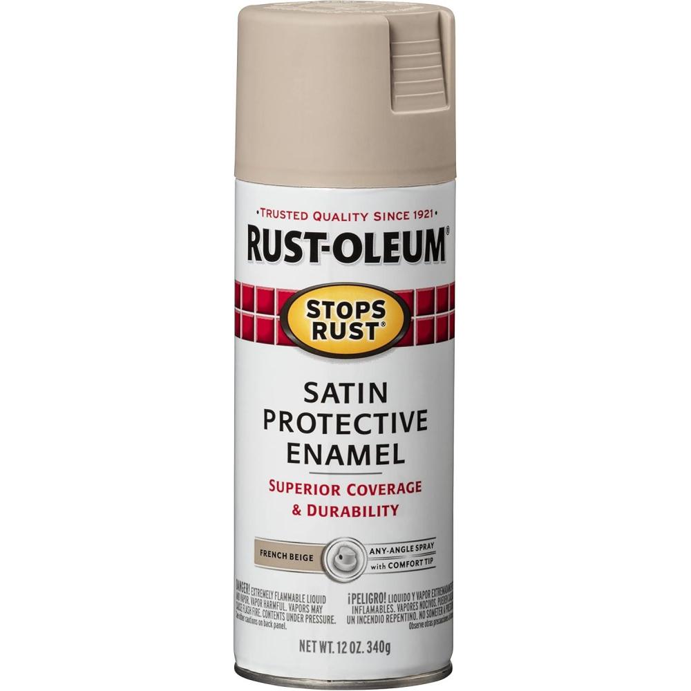 image:imageRustOleum 7798830 Stops Rust Spray Paint 12 oz SemiGloss BlackSatin French Beige
