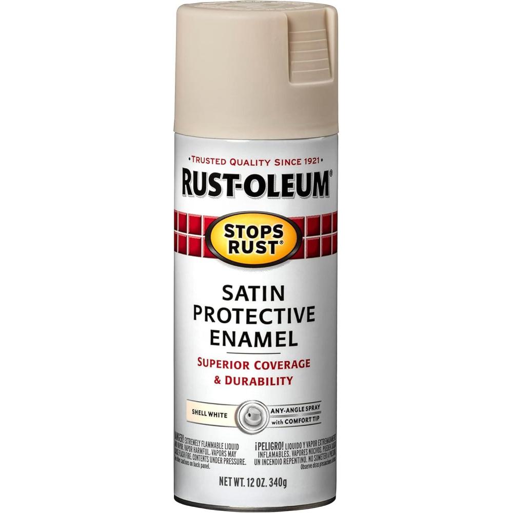 image:imageRustOleum 7798830 Stops Rust Spray Paint 12 oz SemiGloss BlackSatin Shell White