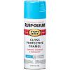 Rust-Oleum 7798830 Stops Rust Spray Paint, 12 oz, Semi-Gloss Black(Gloss Maui Blue)