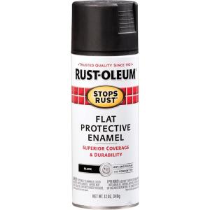 Rust-Oleum 7798830 Stops Rust Spray Paint, 12 oz, Semi-Gloss Black(Flat Black)