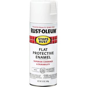 Rust-Oleum 7798830 Stops Rust Spray Paint, 12 oz, Semi-Gloss Black(Flat White)