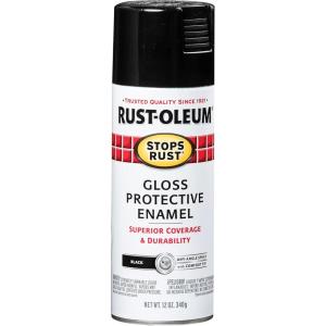 Rust-Oleum 7798830 Stops Rust Spray Paint, 12 oz, Semi-Gloss Black(Gloss Black)