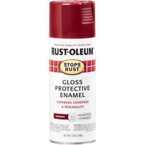Rust-Oleum 7798830 Stops Rust Spray Paint, 12 oz, Semi-Gloss Black(Gloss Burgundy)