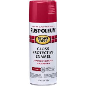Rust-Oleum 7798830 Stops Rust Spray Paint, 12 oz, Semi-Gloss Black(Gloss Carnival Red)