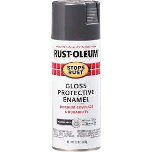 Rust-Oleum 7798830 Stops Rust Spray Paint, 12 oz, Semi-Gloss Black(Gloss Charcoal Gray)