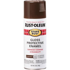 Rust-Oleum 7798830 Stops Rust Spray Paint, 12 oz, Semi-Gloss Black(Gloss Leather Brown)