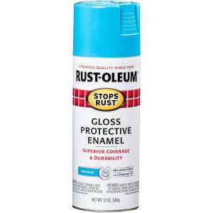 Rust-Oleum 7798830 Stops Rust Spray Paint, 12 oz, Semi-Gloss Black(Gloss Maui Blue)
