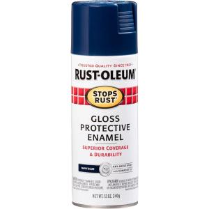 Rust-Oleum 7798830 Stops Rust Spray Paint, 12 oz, Semi-Gloss Black(Gloss Navy)