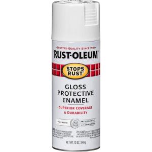Rust-Oleum 7798830 Stops Rust Spray Paint, 12 oz, Semi-Gloss Black(Gloss Pure White)