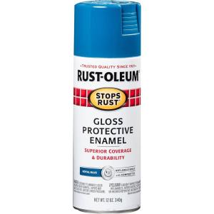 Rust-Oleum 7798830 Stops Rust Spray Paint, 12 oz, Semi-Gloss Black(Gloss Royal Blue)