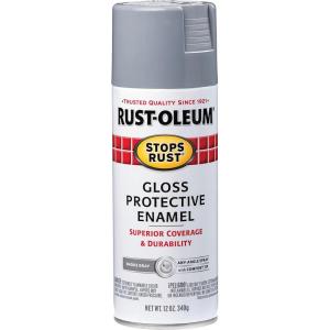 Rust-Oleum 7798830 Stops Rust Spray Paint, 12 oz, Semi-Gloss Black(Gloss Smoke Gray)