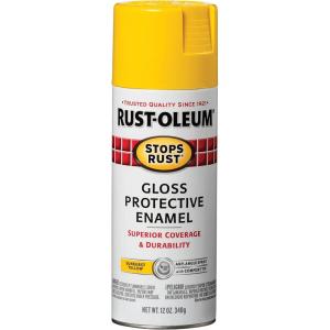 Rust-Oleum 7798830 Stops Rust Spray Paint, 12 oz, Semi-Gloss Black(Gloss Sunburst Yellow)