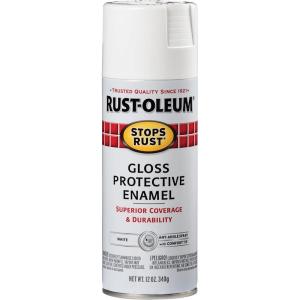 Rust-Oleum 7798830 Stops Rust Spray Paint, 12 oz, Semi-Gloss Black(Gloss White)