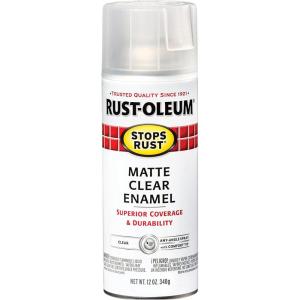 Rust-Oleum 7798830 Stops Rust Spray Paint, 12 oz, Semi-Gloss Black(Matte Clear)