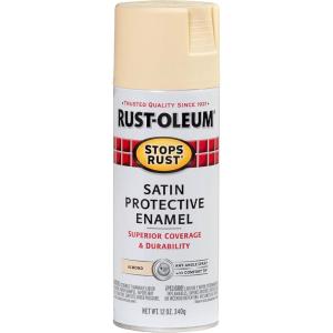 Rust-Oleum 7798830 Stops Rust Spray Paint, 12 oz, Semi-Gloss Black(Satin Almond)