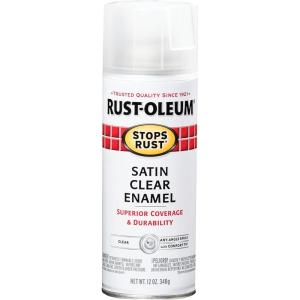 Rust-Oleum 7798830 Stops Rust Spray Paint, 12 oz, Semi-Gloss Black(Satin Clear)
